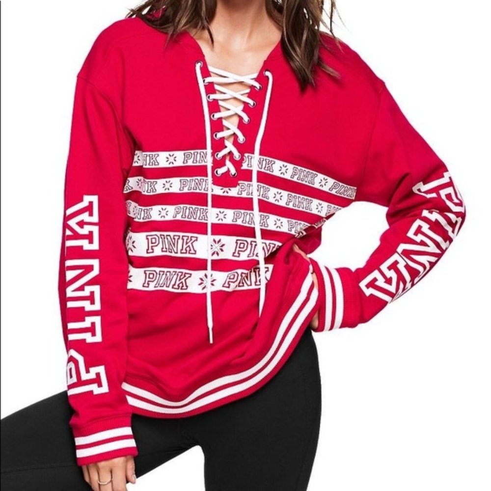 PINK Victoria’s Secret Lace-Up Sweatshirt